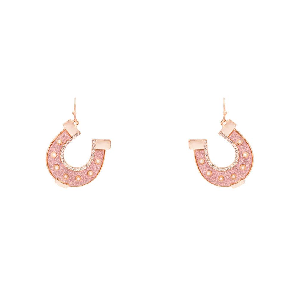 Sparkly Horseshoe Dangle Earrings