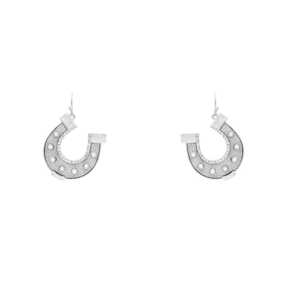 Sparkly Horseshoe Dangle Earrings