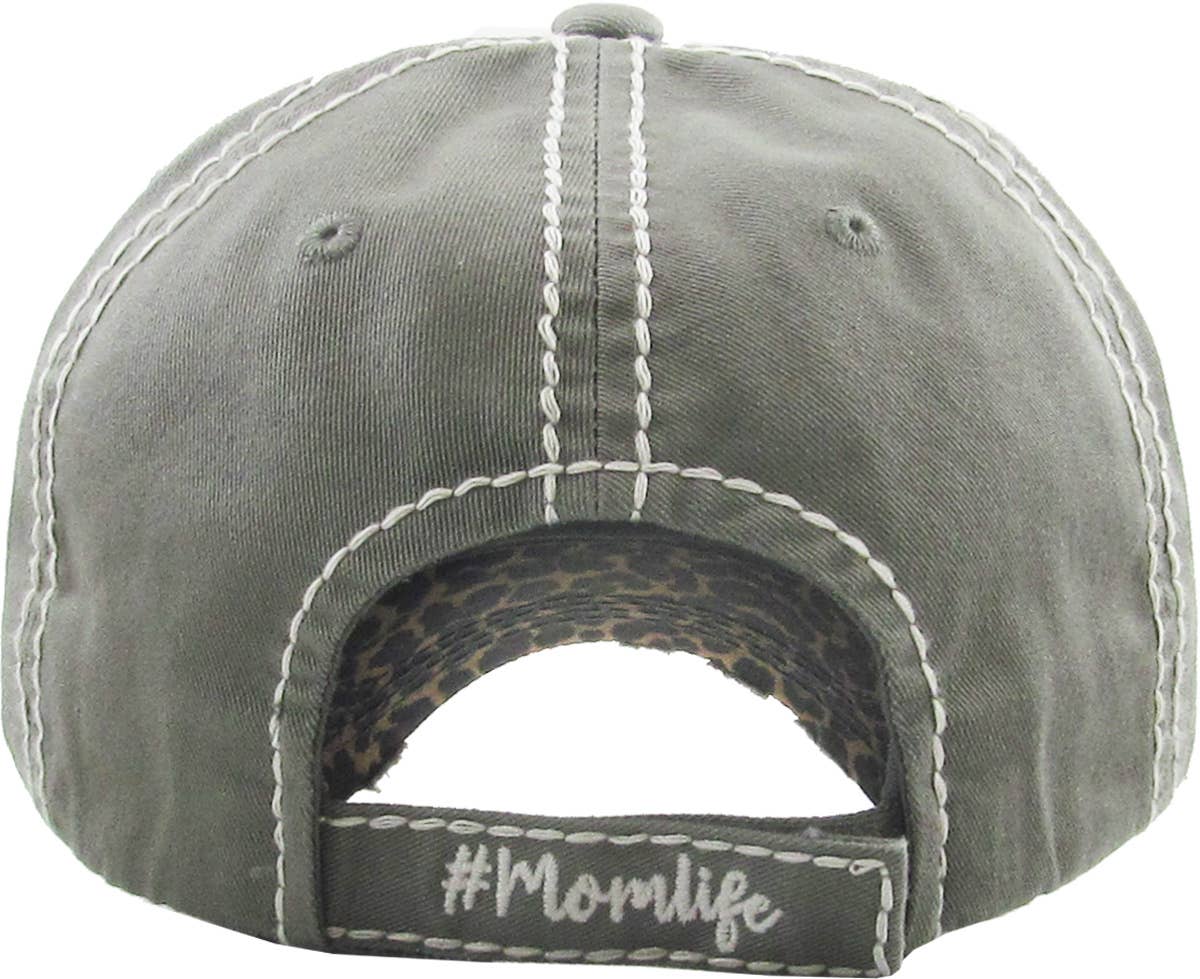 #Momlife Leopard Vintage Ballcap (Hot Pink)