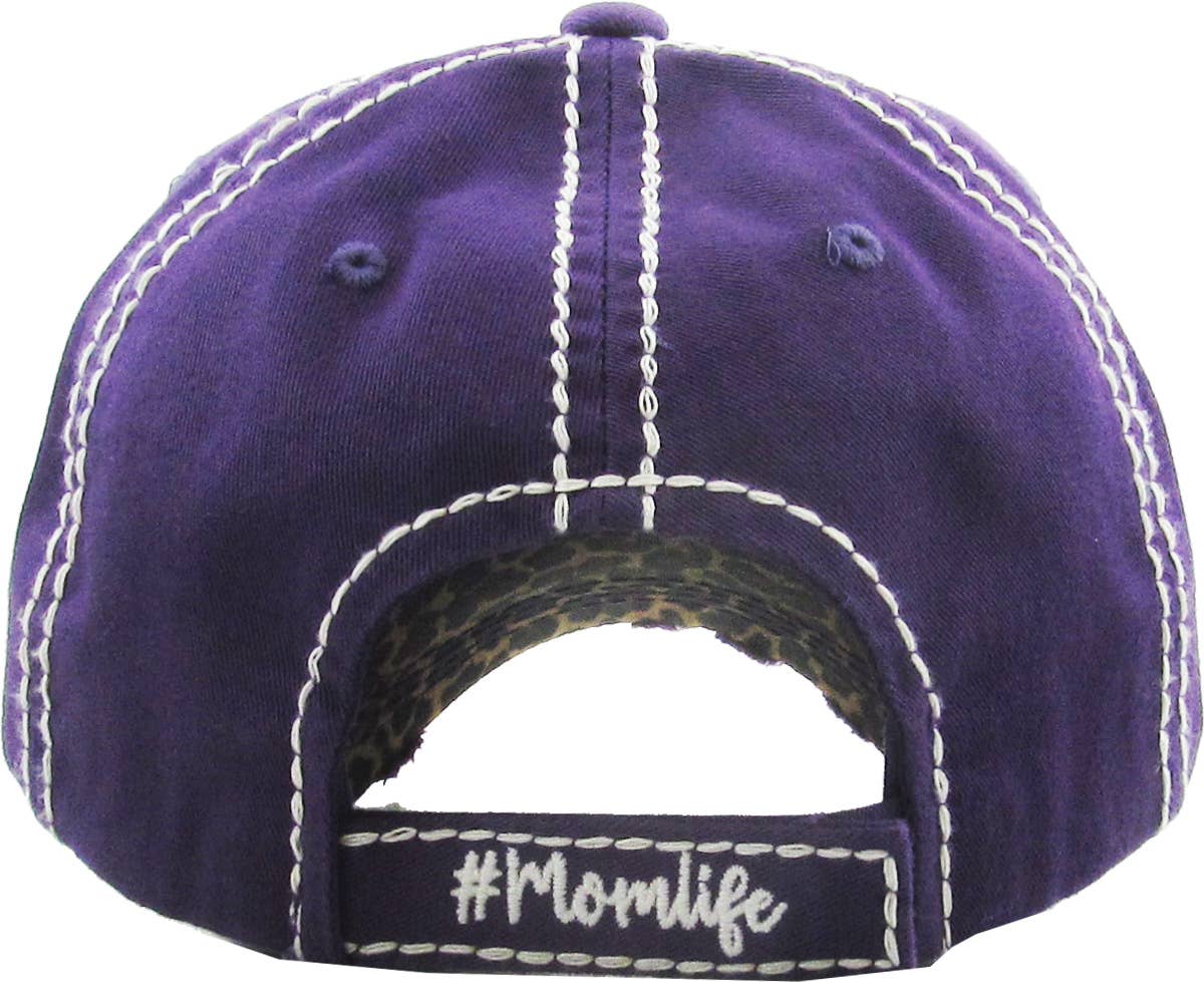 #Momlife Leopard Vintage Ballcap (Hot Pink)