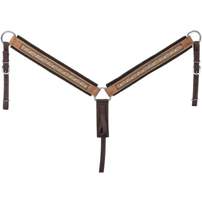 Tough1 Brown Tooled Leather Hybrid Breastcollar