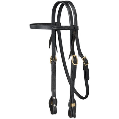 Royal King - Harness Leather Browband Headstall with Quick Change Ends