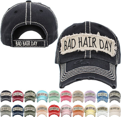 Bad Hair Day Washed Vintage Ball Cap (Purple)