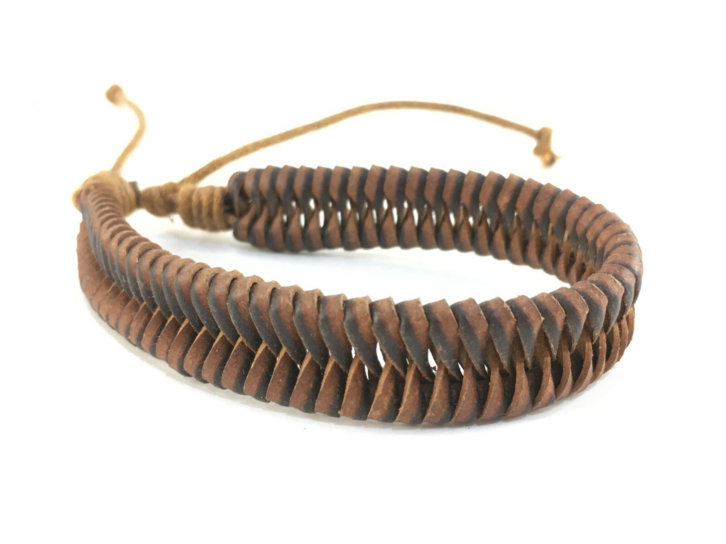 Handmade Braided Leather Bracelet - Adjustable