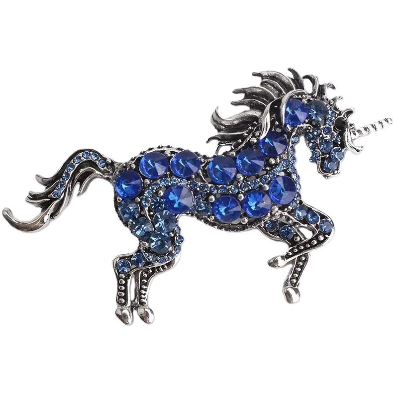 Vintage Horse/unicorn Shaped Rhinestone Brooch