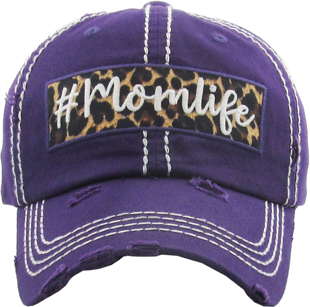 #Momlife Leopard Vintage Ballcap (Hot Pink)
