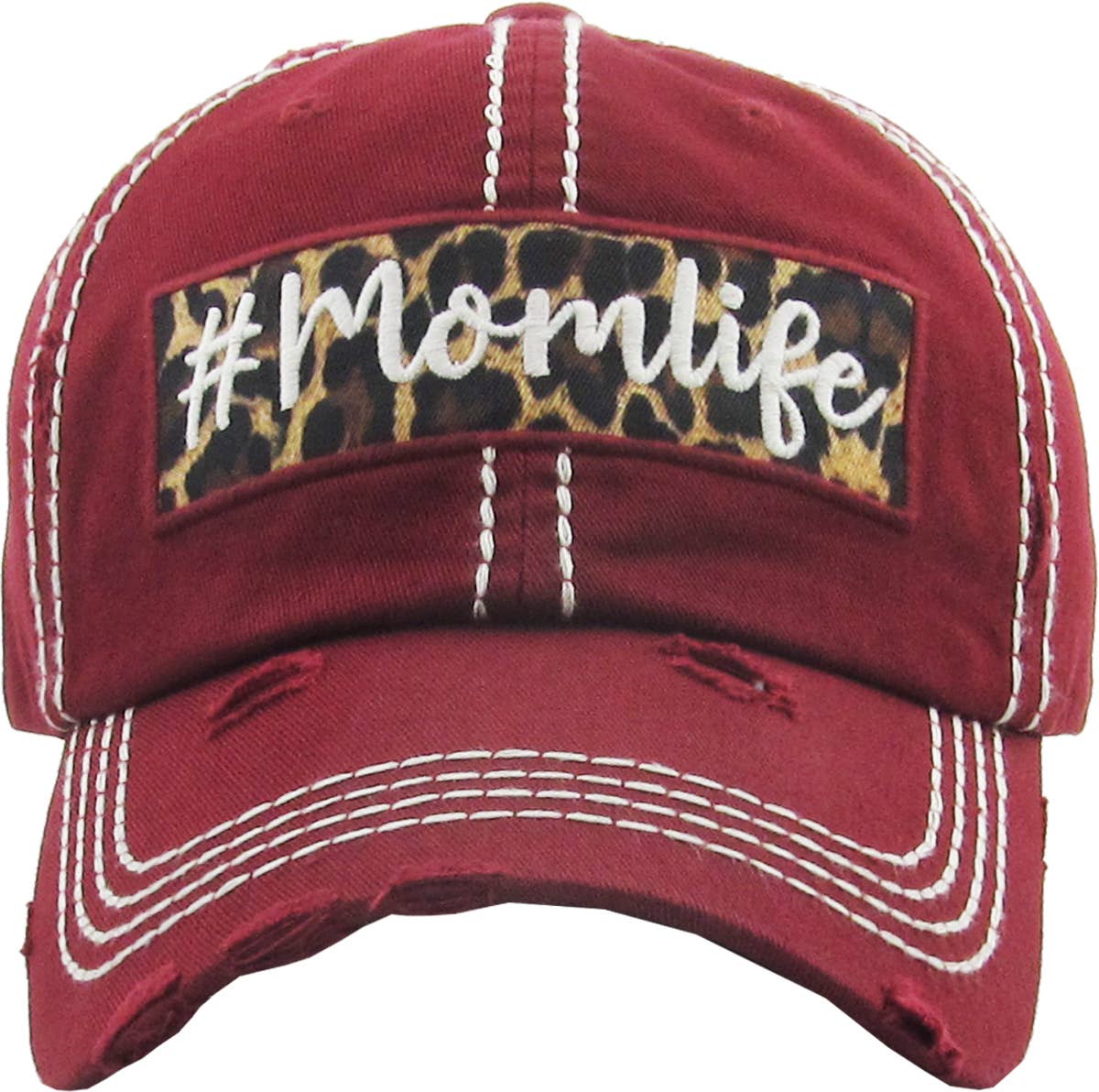 #Momlife Leopard Vintage Ballcap (Hot Pink)