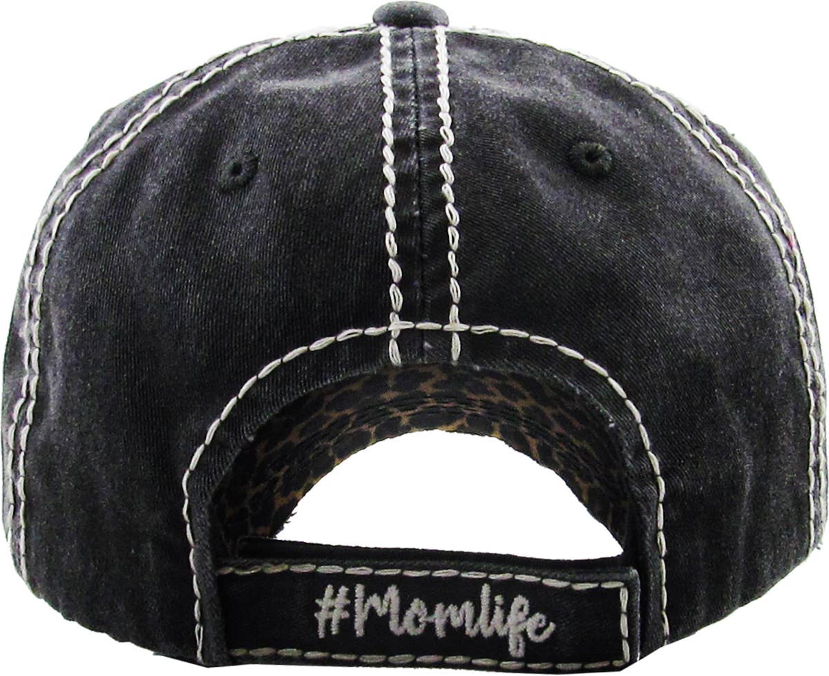 #Momlife Leopard Vintage Ballcap (Hot Pink)