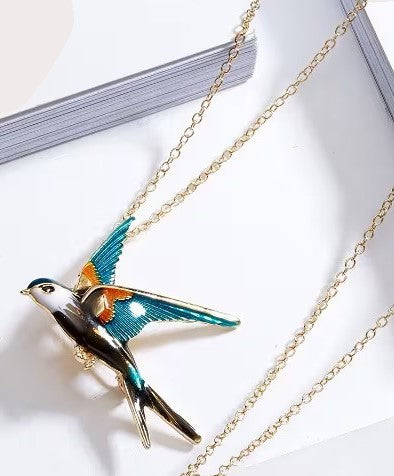 Flying Sparrow Pin/Necklace