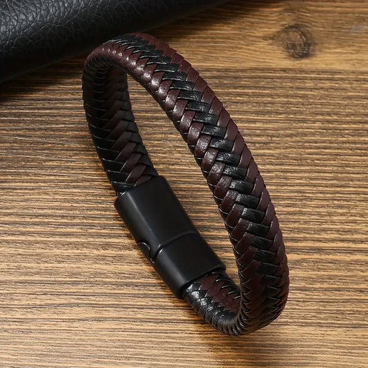 1pc Men's Leather Braided Bracelet