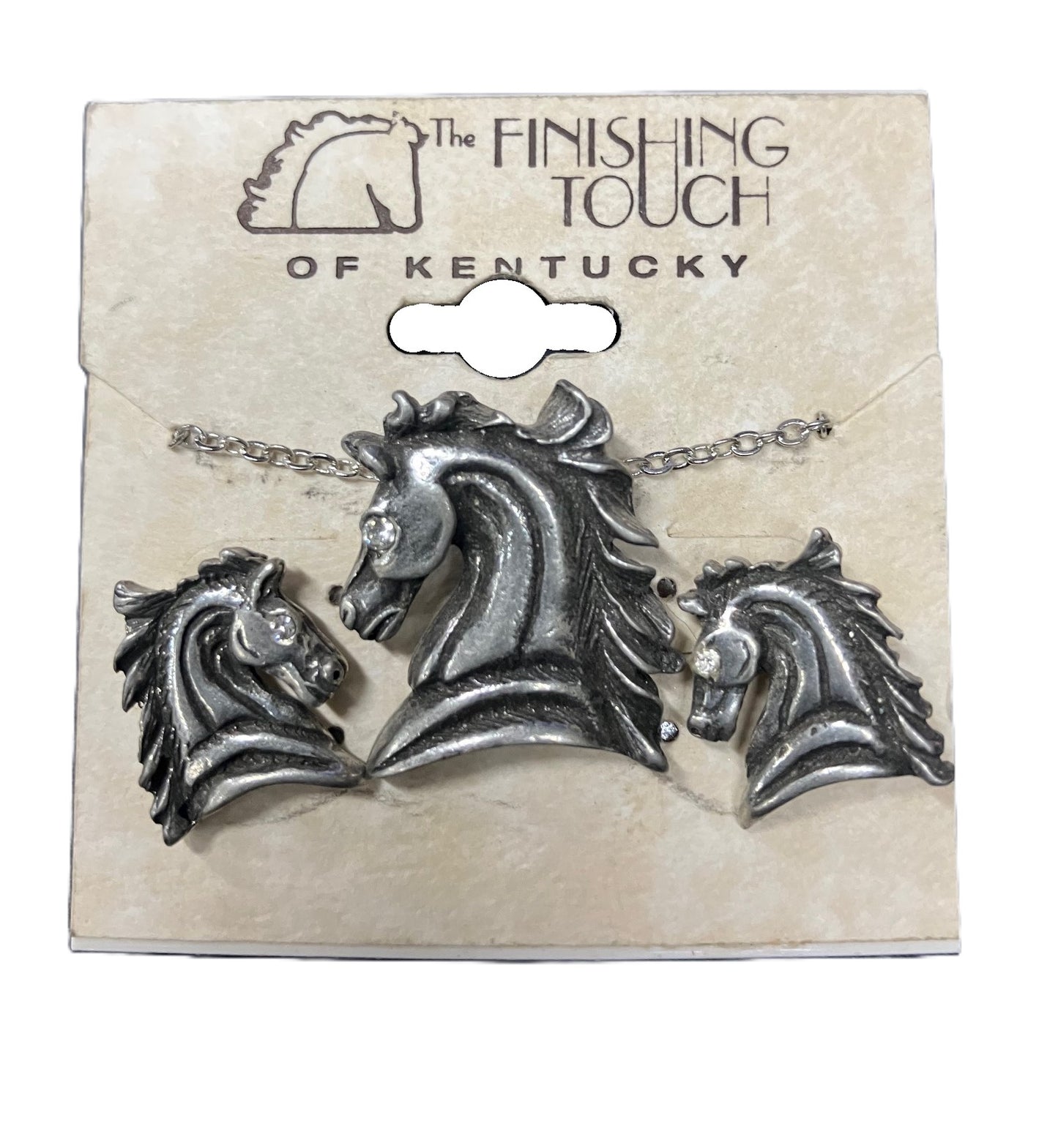 The Finishing Touch Silver Horse Head Set