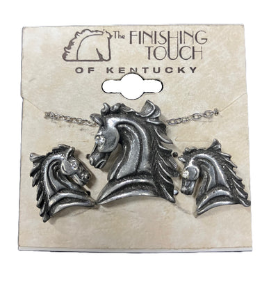 The Finishing Touch Silver Horse Head Set