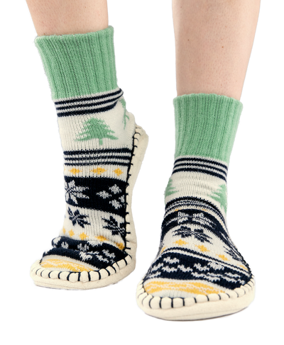 LAZY ONE Tree Fair Isle Short Mukluk XXL