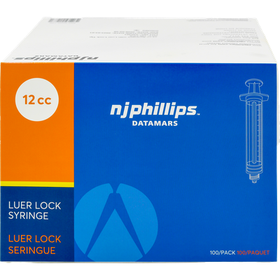 Syringe Disp NjPhillips 12Cc Luer Lock 100 CT