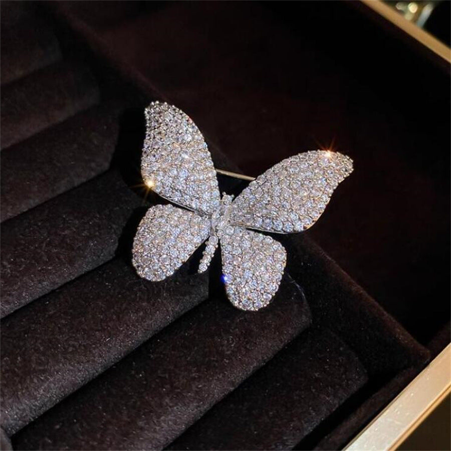 Rhinestone Butterfly Pin