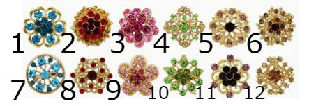 Jeweled Show Pins - SMALL