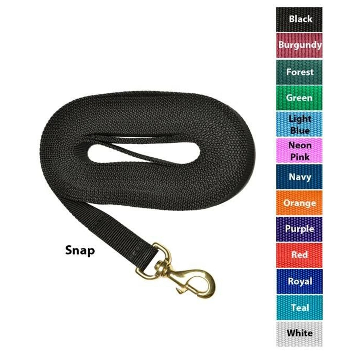 Jacks Nylon 24' Lunge Line with Solid Brass Swivel