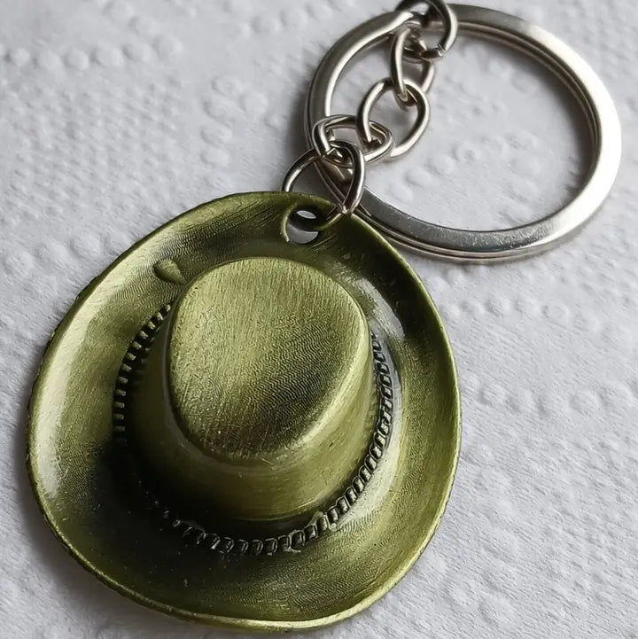Cowboy Hat Metal Keychain