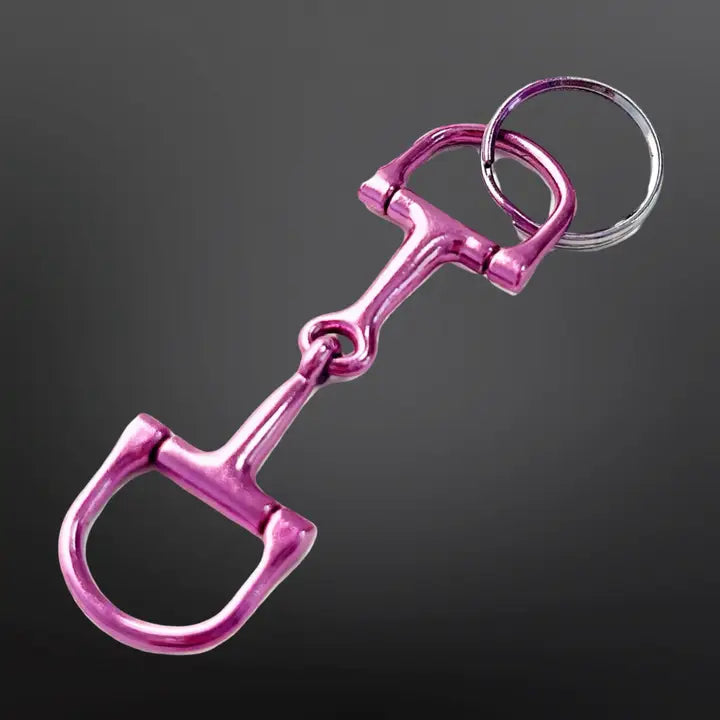 Pink Snaffle Bit Keychain