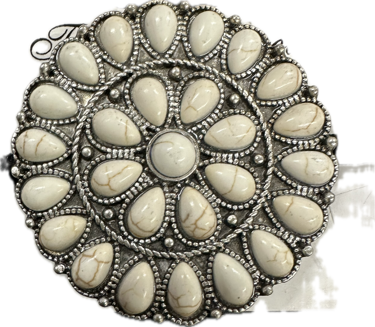 White Flower Concho Hair Tie