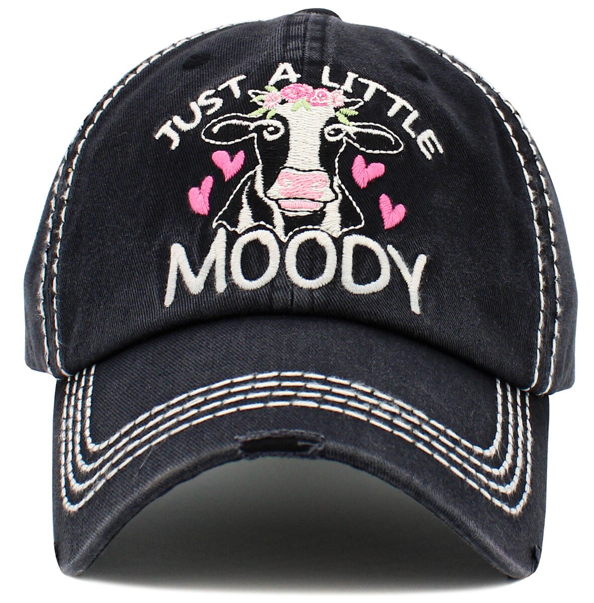 DISTRESSED 'JUST A LITTLE MOODY' CAP