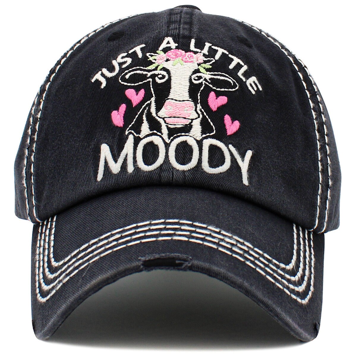 DISTRESSED  'JUST A LITTLE MOODY' CAP