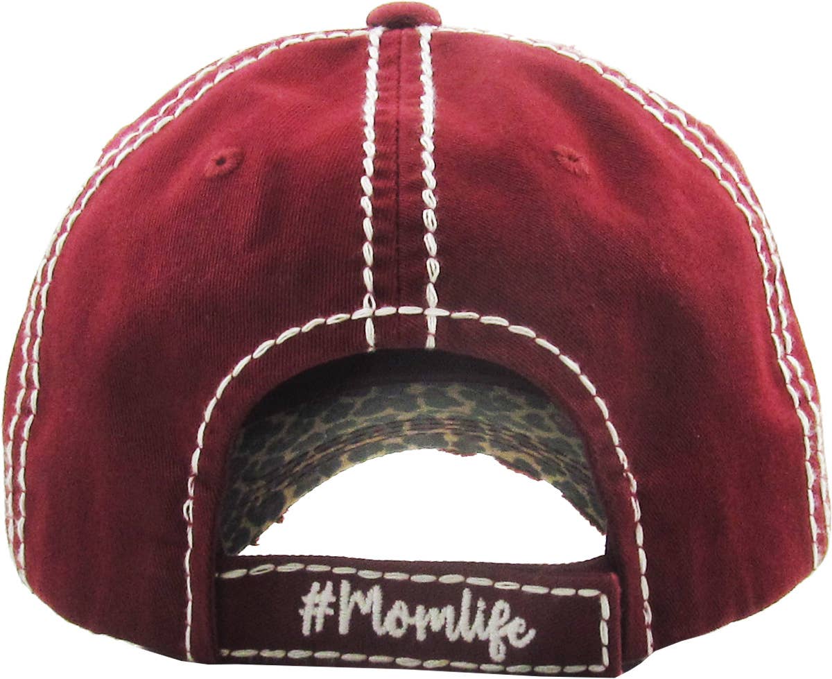 #Momlife Leopard Vintage Ballcap (Hot Pink)