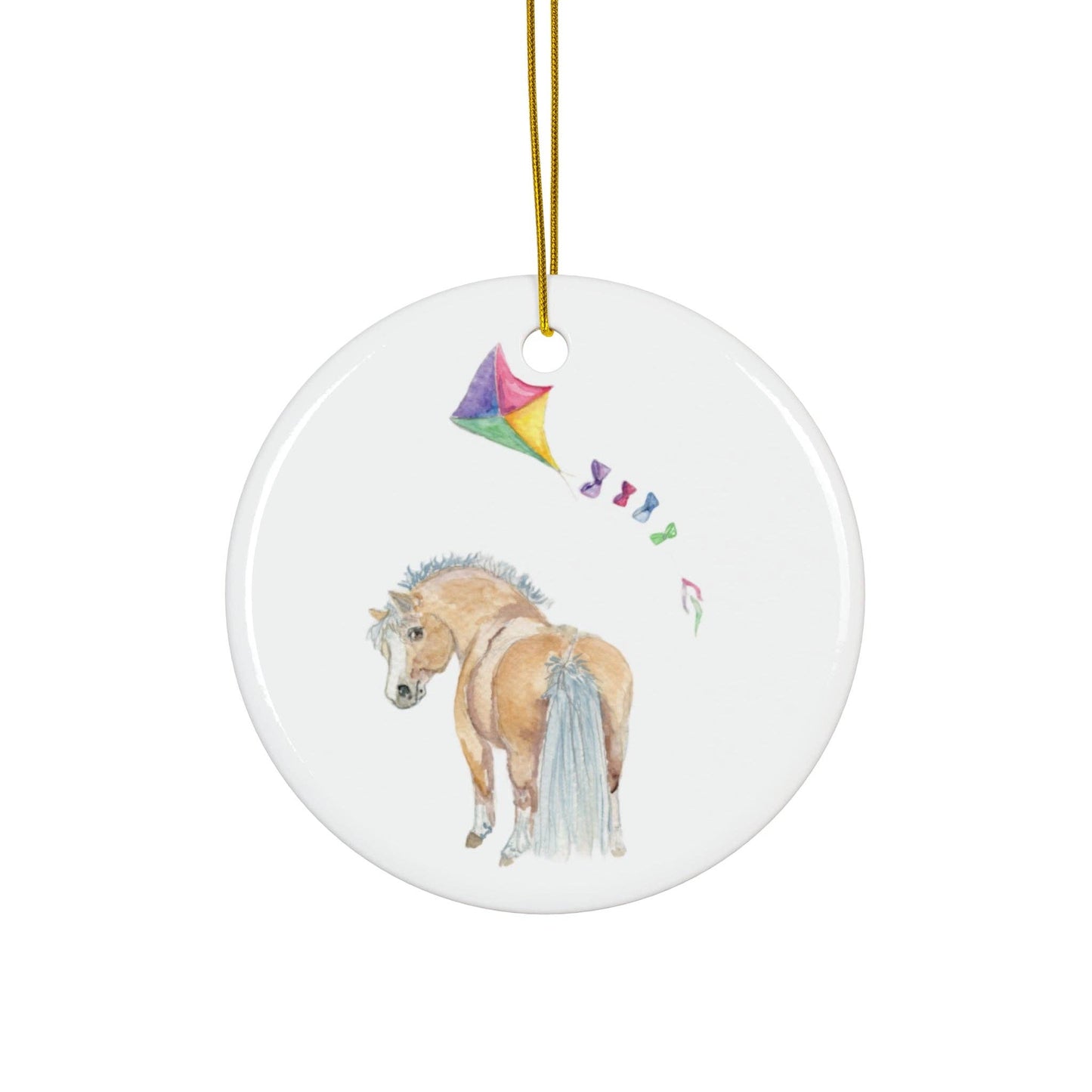 Adorable Chubby Ponies Holiday Ornament: Adorable Little Punk Rock- Grey pony Rainbow Mohawk