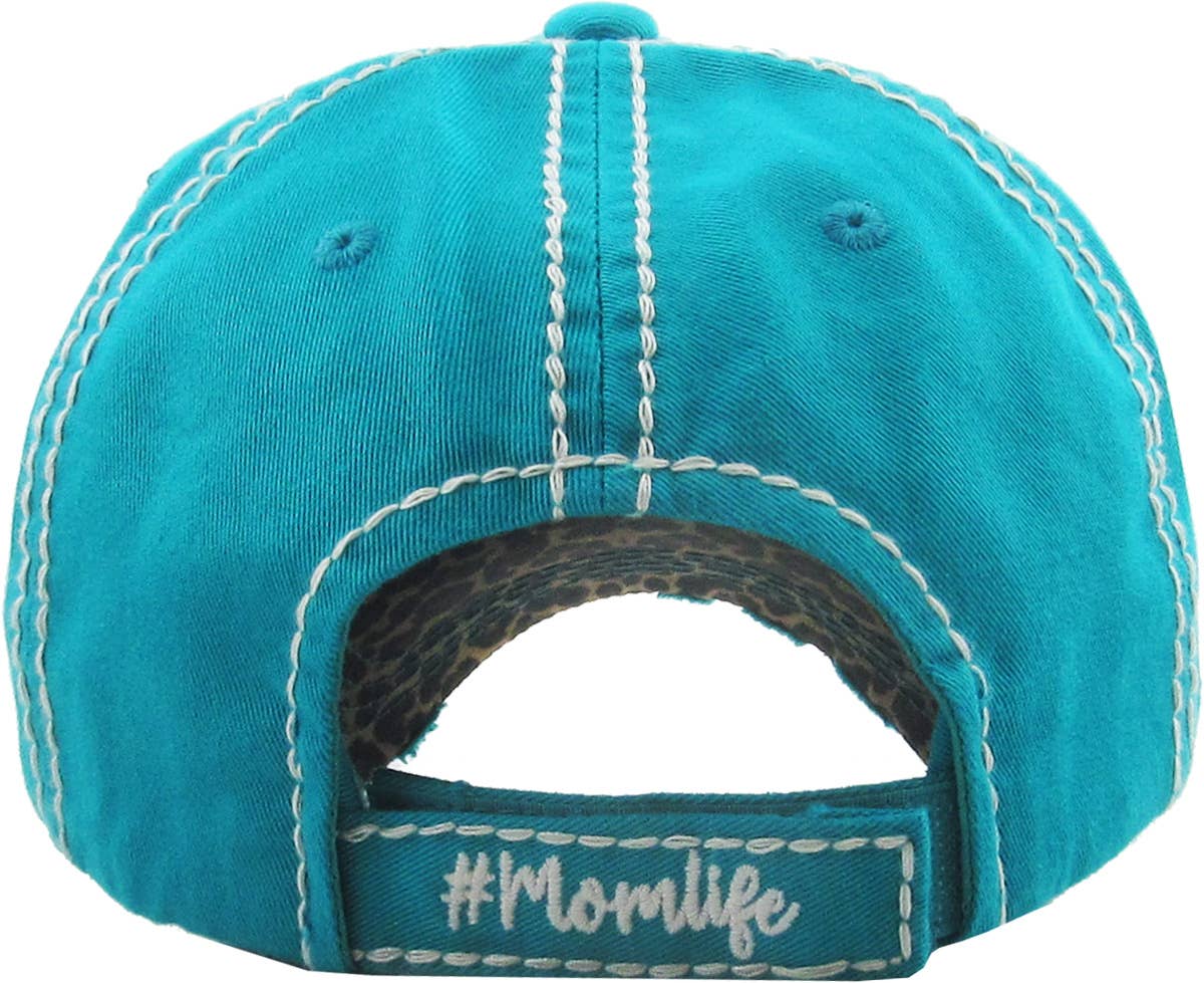 #Momlife Leopard Vintage Ballcap (Hot Pink)
