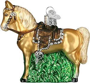 Old World Christmas Ornaments: Selection of Horses Glass Blown Ornaments for Christmas Tree