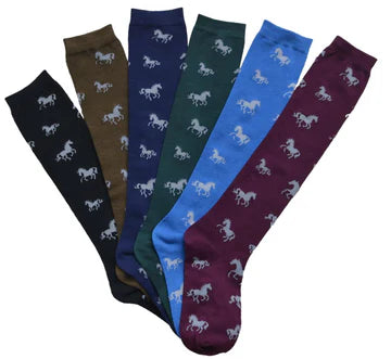 AWST Int'l Ladies "Lila" Horses All Over Knee Socks (Multiple Colors Available)