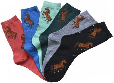 AWST Int'l "Lila" Bay Horses Crew Socks - Ladies