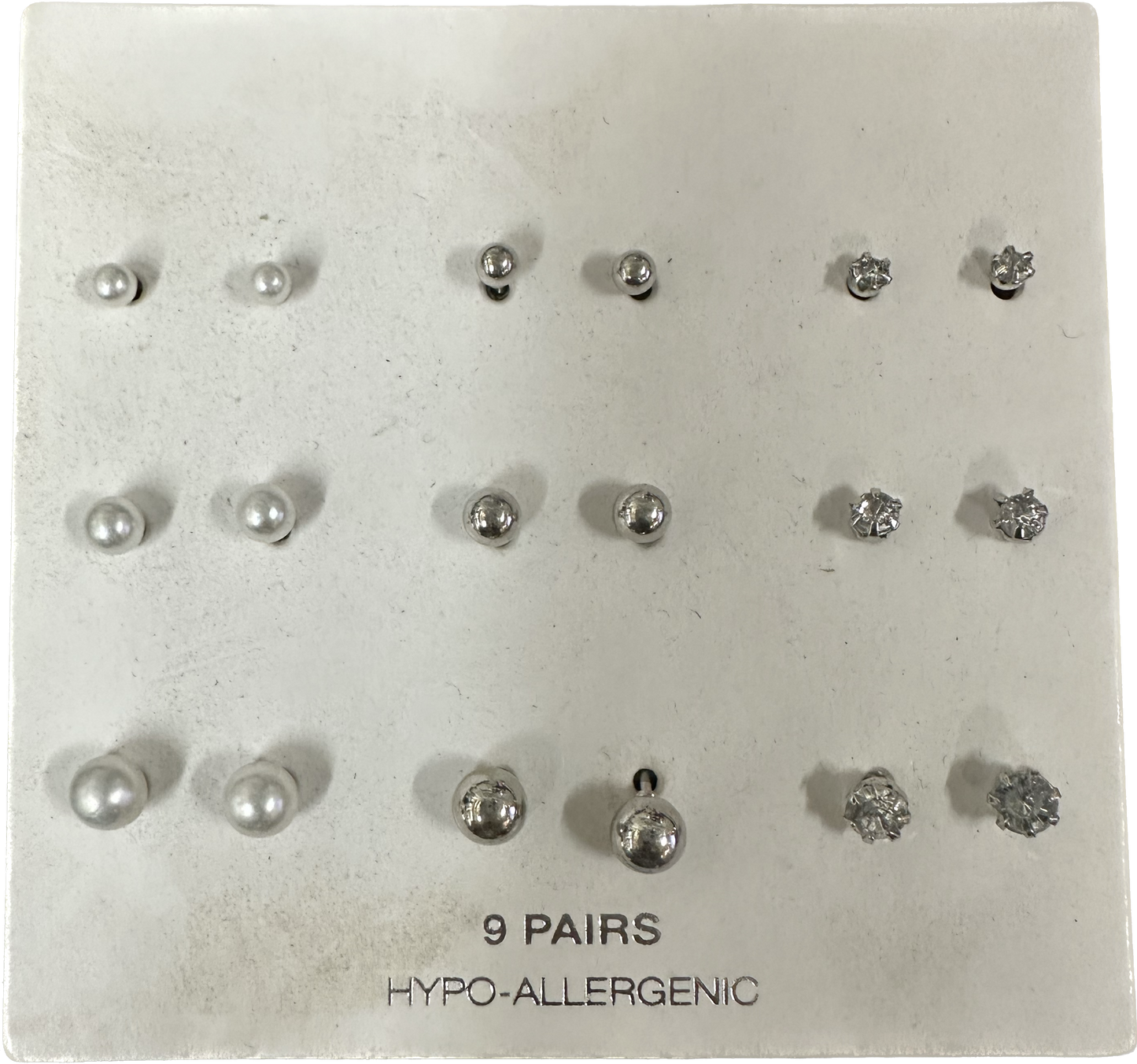 HYPO-ALLERGENIC  Stud Earrings 9 Pair