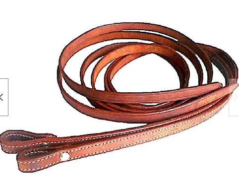 7.6' Leather Split Reins w/ Chicago Screw End