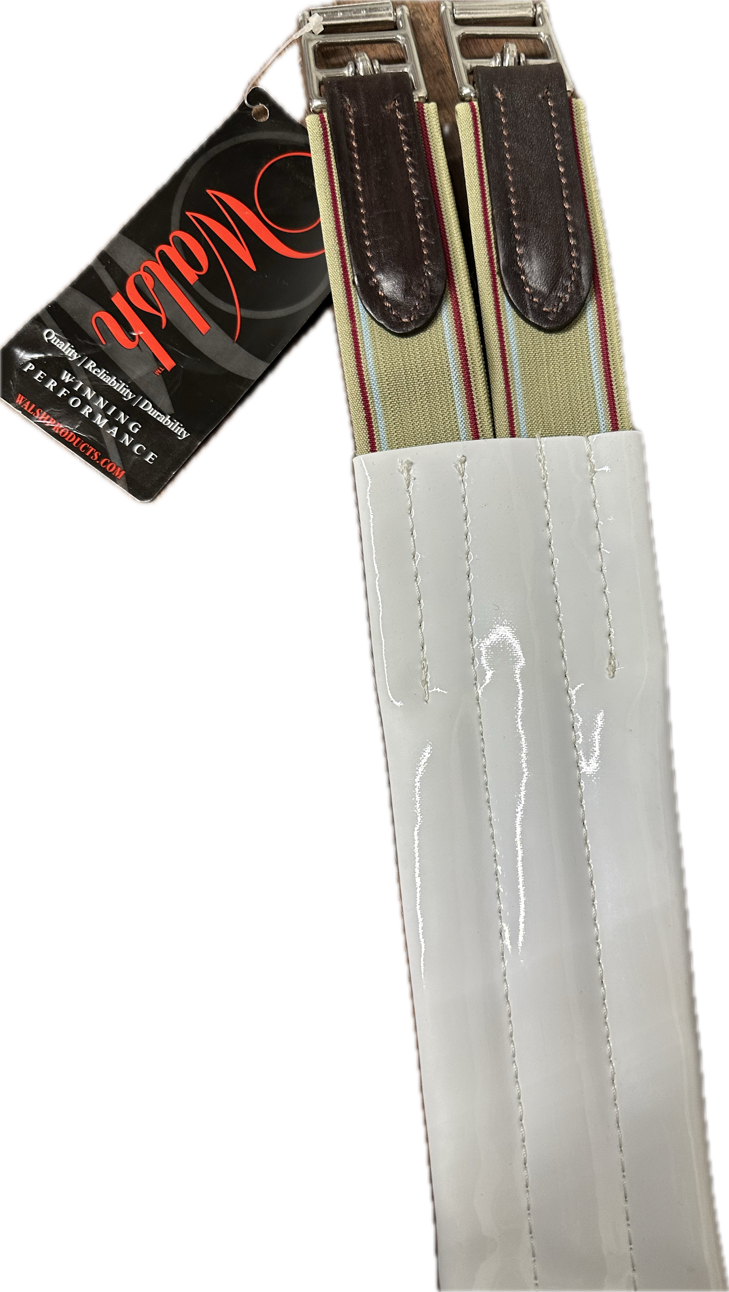 White Patent Show Girth 40"