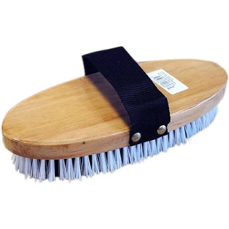 Show Tack Horse Grooming Finishing Brush With Wood Handle