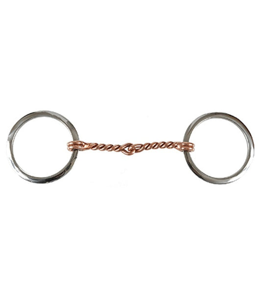 Copper Twisted Wire Ring Snaffle Bit