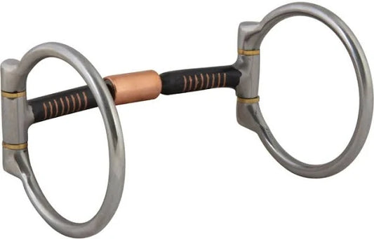 Racing Ring Snaffle/w Copper inlay & Roller