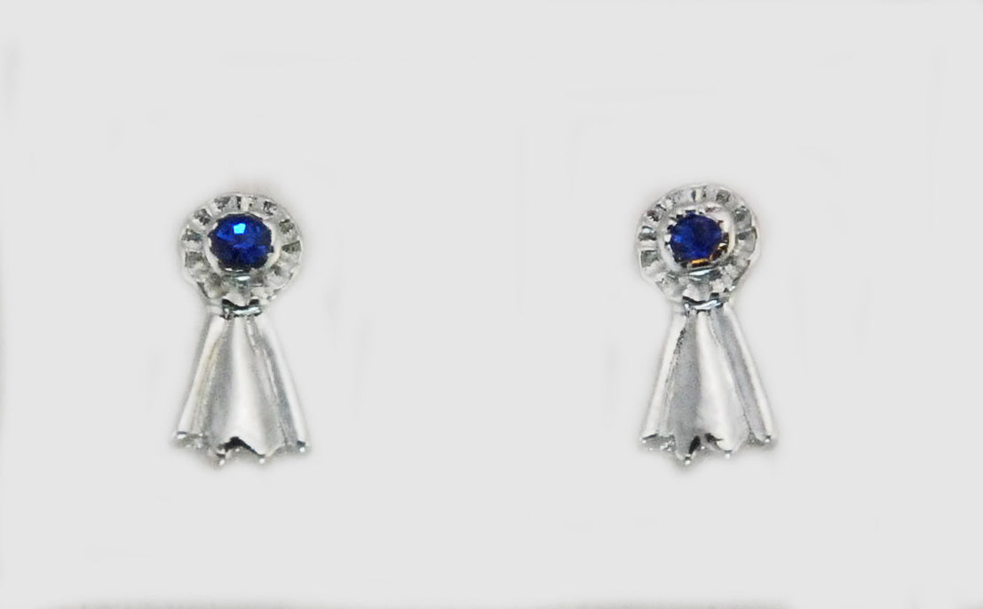 The Finishing Touch - Blue Ribbon Earrings