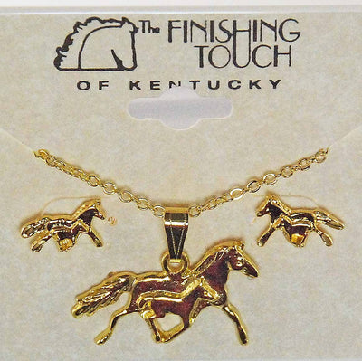 The Finishing Touch - 14K Gold Plated Mare and Foal Necklace