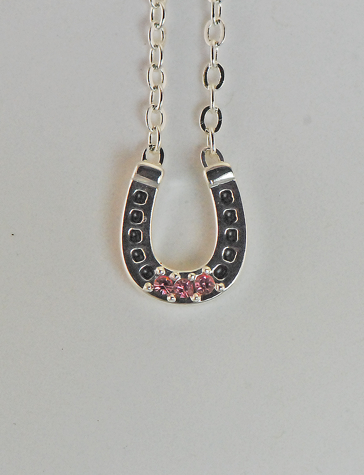 The Finishing Touch - Pink Stone Horseshoe Necklace NC3025P