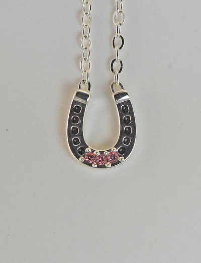 The Finishing Touch - Pink Stone Horseshoe Necklace NC3025P
