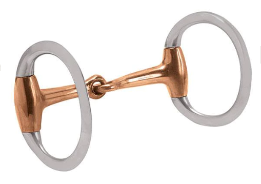 Eggbutt Snaffle Bit, 5" Copper Plated Mouth