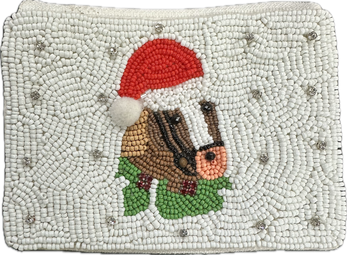 Christmas Bead Santa Horse Coin Purse