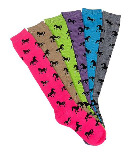 AWST Int'l Ladies "Lila" Horses All Over Knee Socks (Multiple Colors Available)