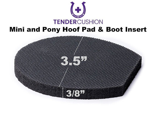 Tender Cushion Mini Pad 3.5" wide x 3/8" thick mini hoof pad and boot insert - Fits minis, small ponies, and young horses