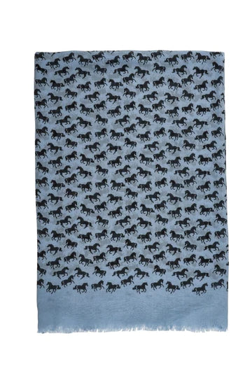 AWST INT'L “LILA” HORSE SILHOUETTES SCARF