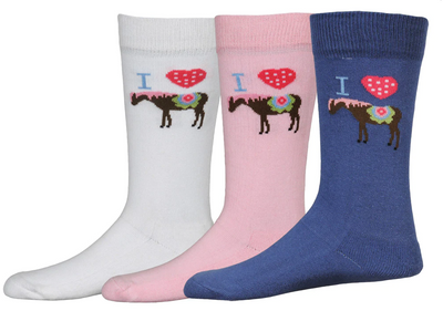 Tuffrider - I ❤️ Pony Ankle Socks (Multiple Colors Available)