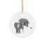 Adorable Chubby Ponies Holiday Ornament: Little Miss Clover - Grey Pony with Clover
