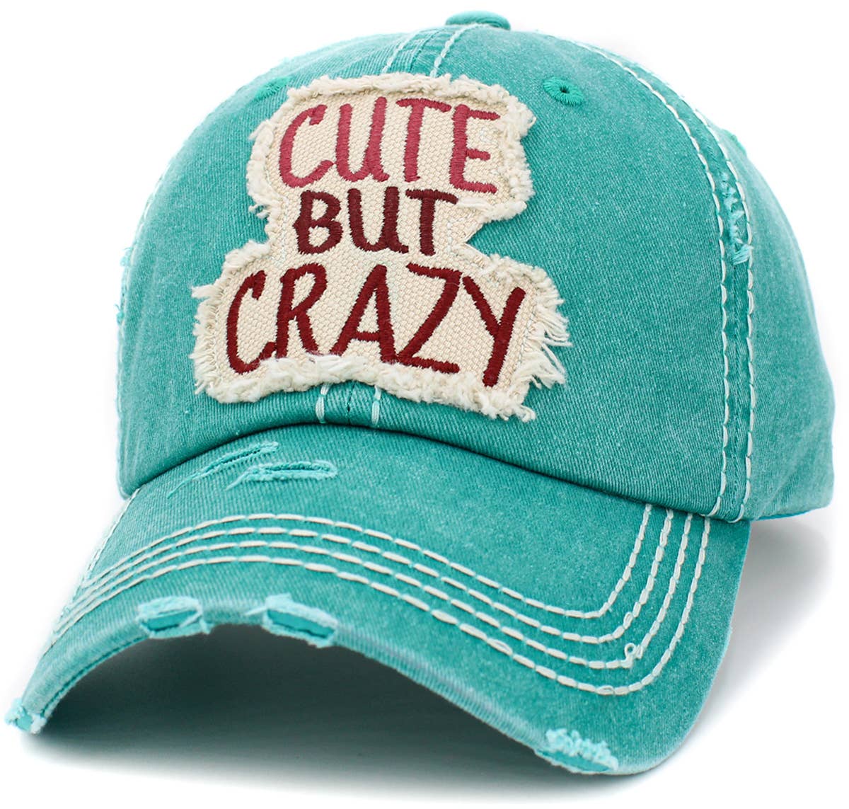 Cute But Crazy Vintage Ballcap: Turquoise